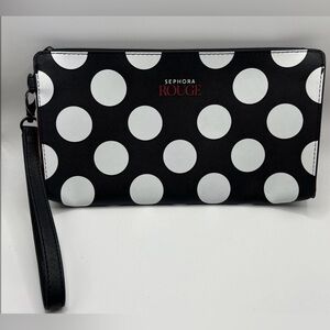 Sephora Black and White Cosmetic Bag with Polka Dots
